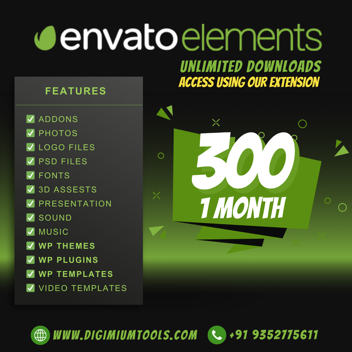 Envato 1 month